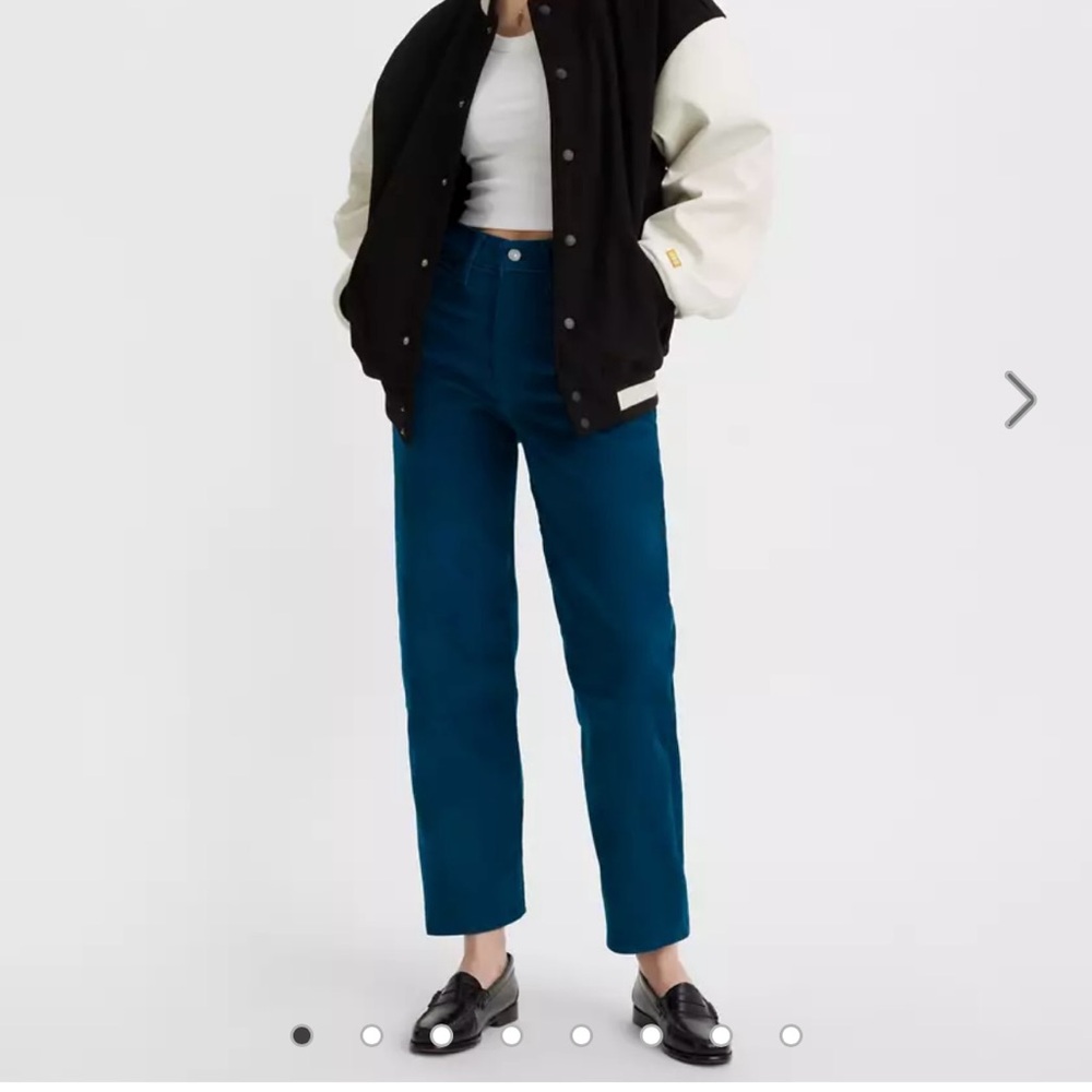 Levi’s Ribcage Straight Ankle Blue Corduroy Pants